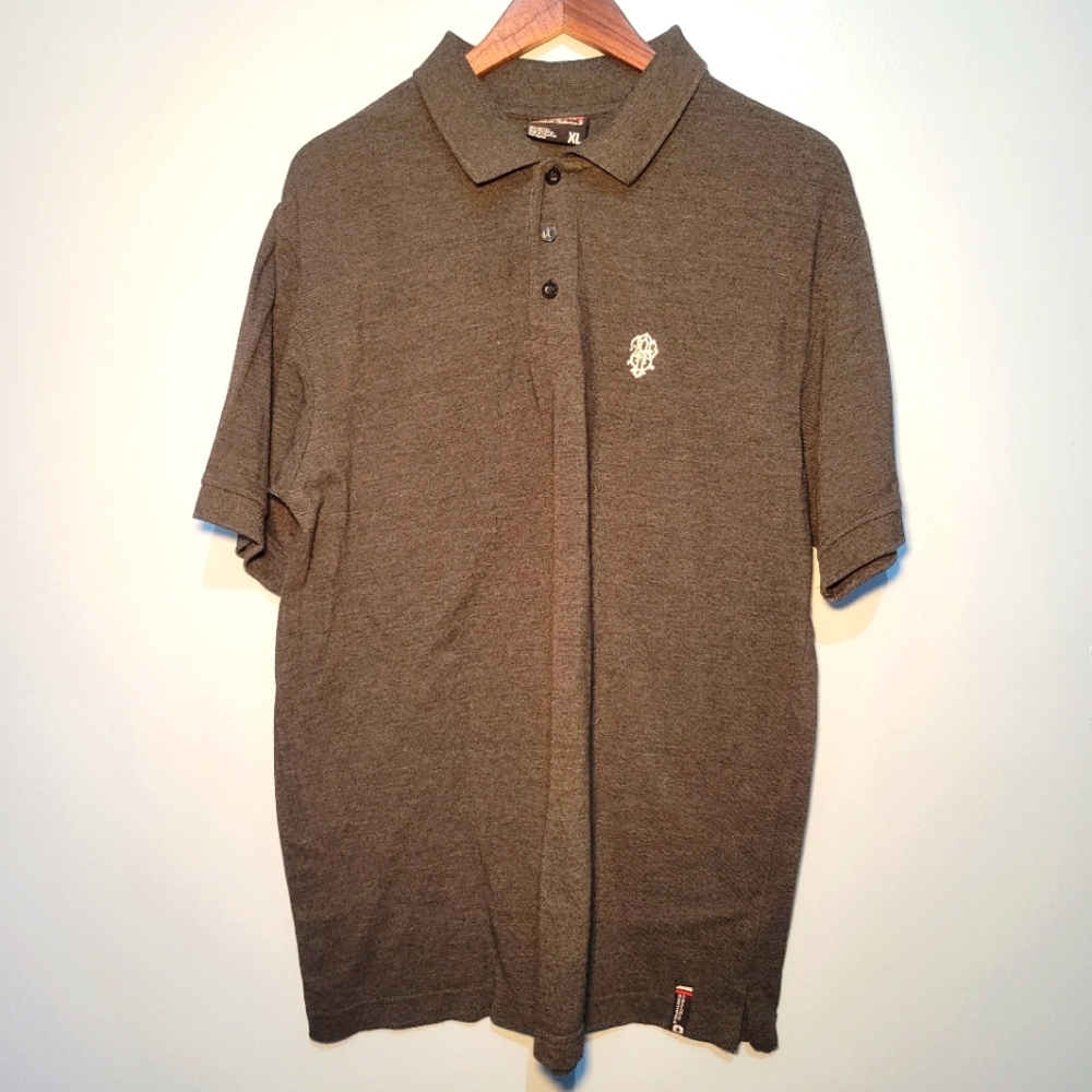 Southpole Mens Polo Short Sleeve Shirt Size XL Charcoal Embroidered Logo
